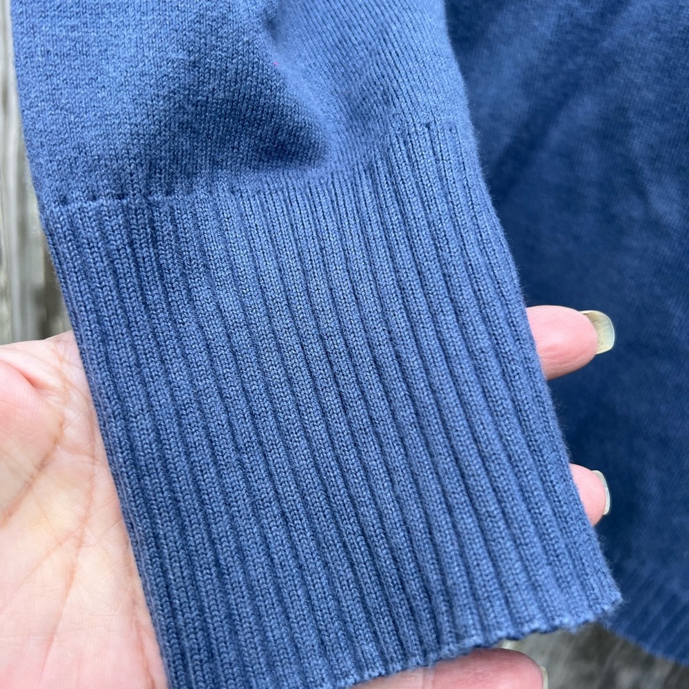 Talbots Blue Scoop Neck 3/4 sleeve Sweater size Med - Picture 3 of 7